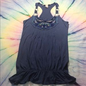 Boho Beaded Razorback Tank